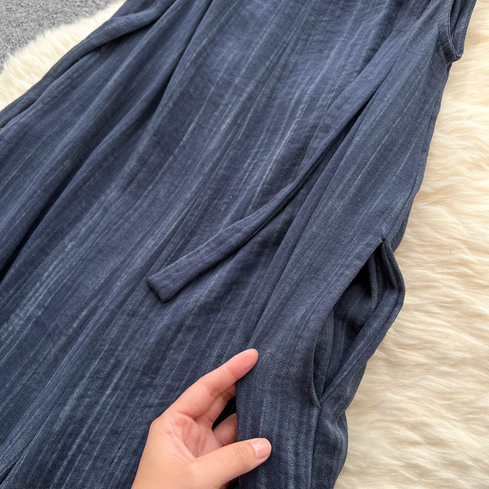 Casual slim wide leg pants sling jumpsuit for women