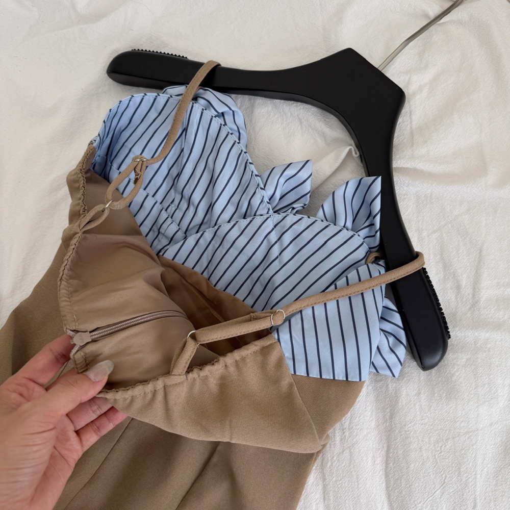Temperament sling shirt package hip retro T-back for women