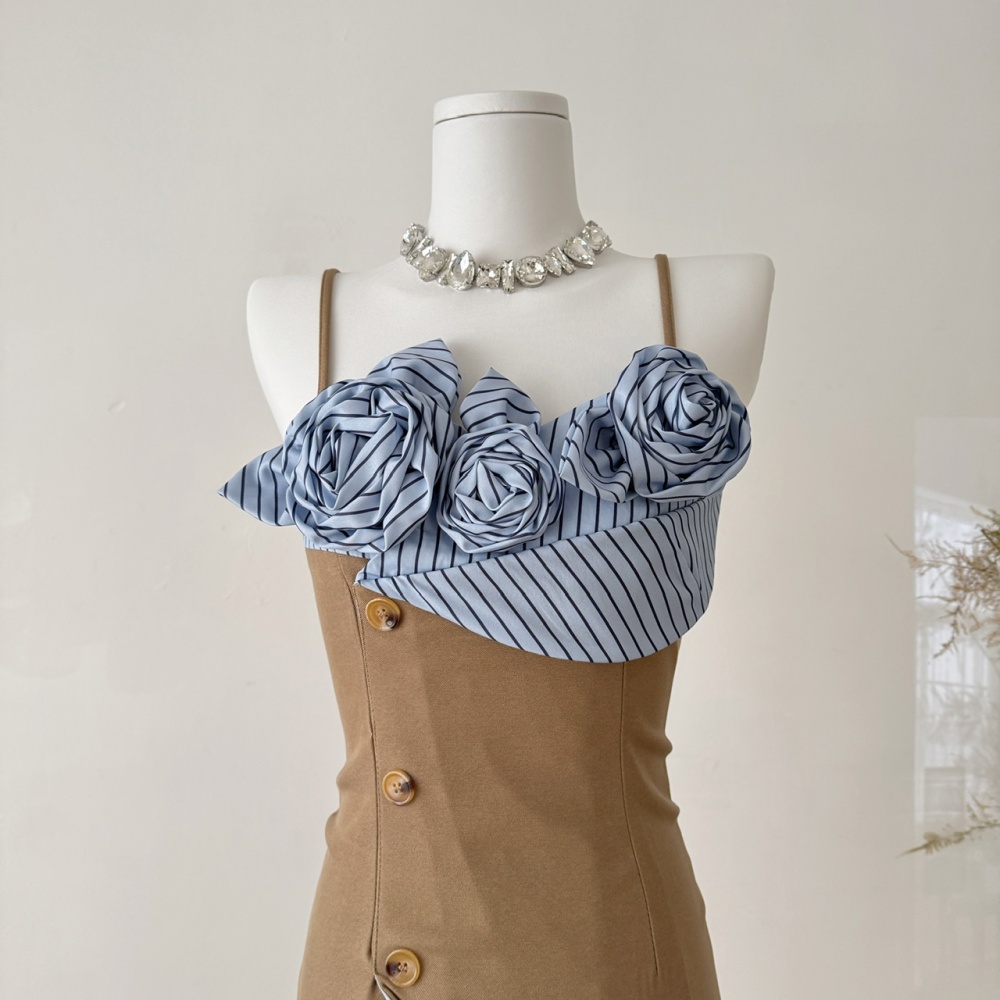 Temperament sling shirt package hip retro T-back for women