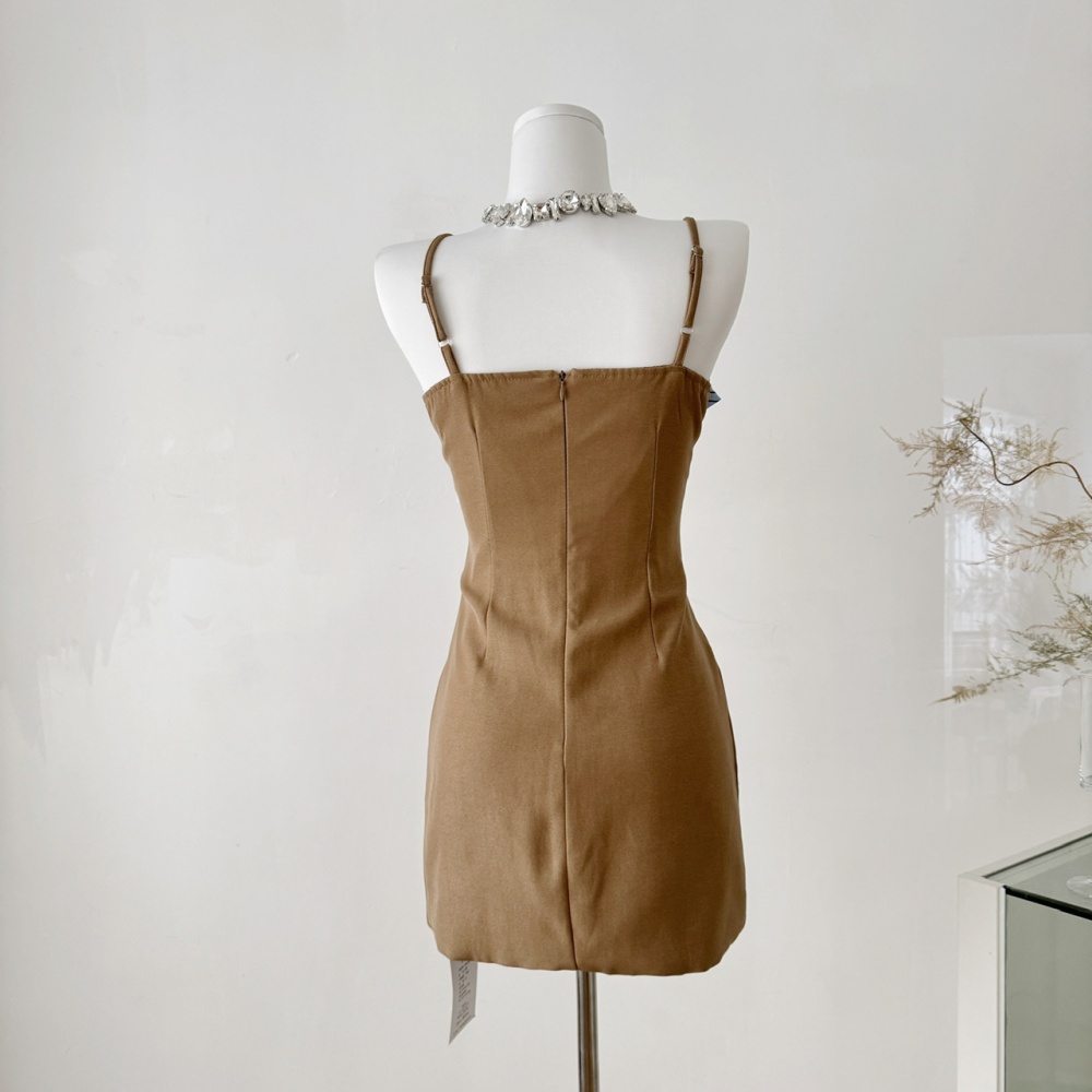 Temperament sling shirt package hip retro T-back for women
