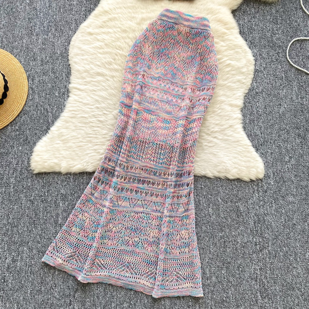 Sweet mermaid skirt summer rainbow tops a set for women