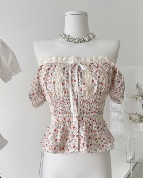 Square collar tops wears outside chiffon shirt for women