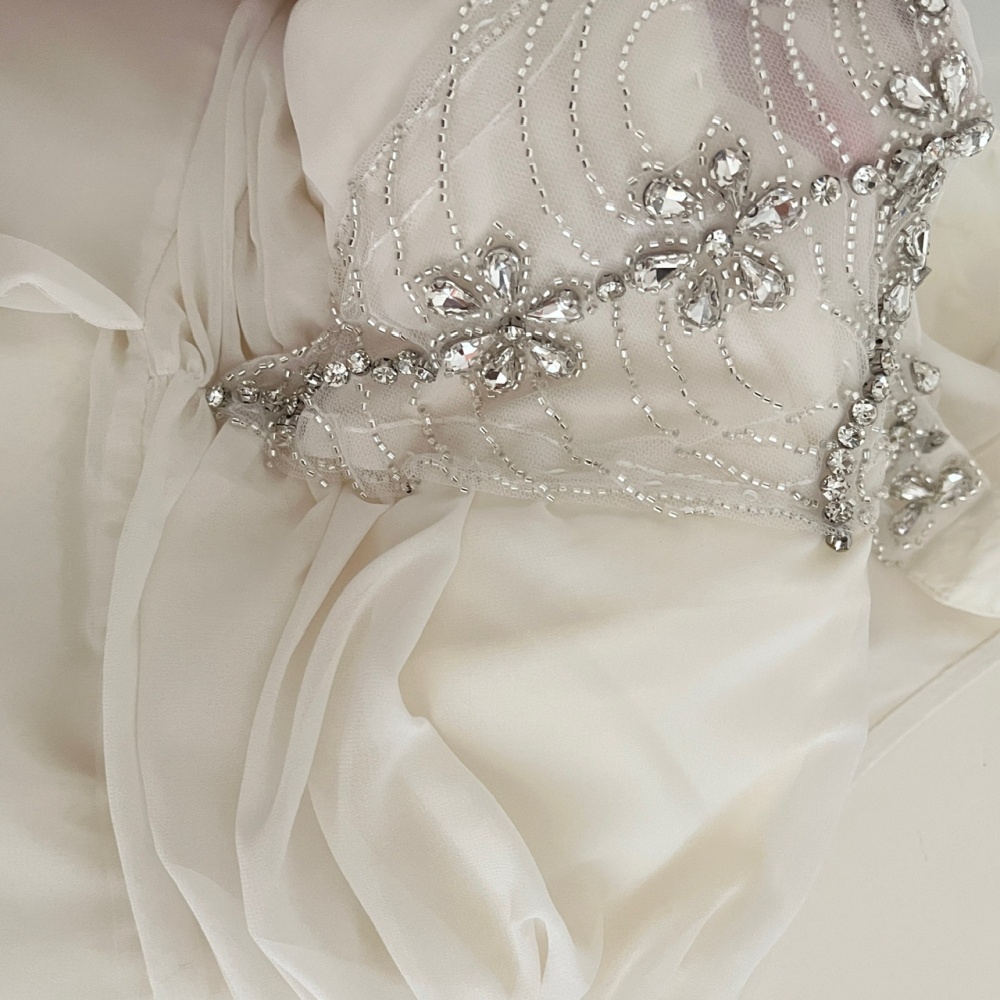Pinched waist long dress rhinestone dress for women