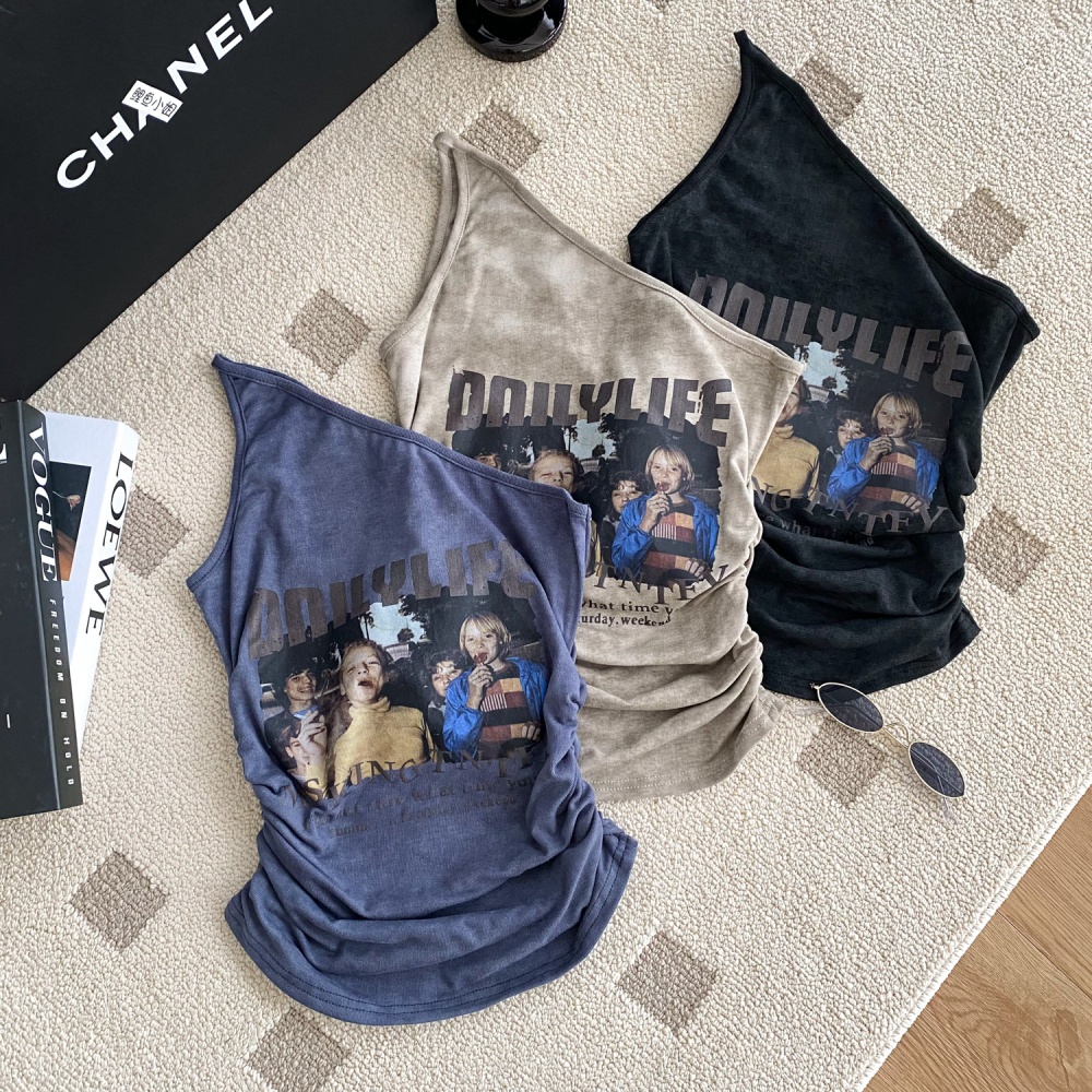 Printing enticement small shirt spicegirl summer vest