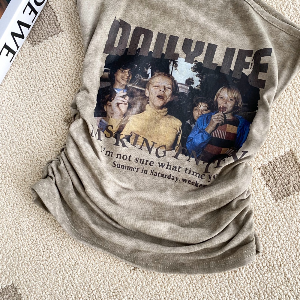 Printing enticement small shirt spicegirl summer vest