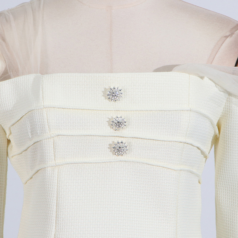 Irregular collar skirt tops 2pcs set for women