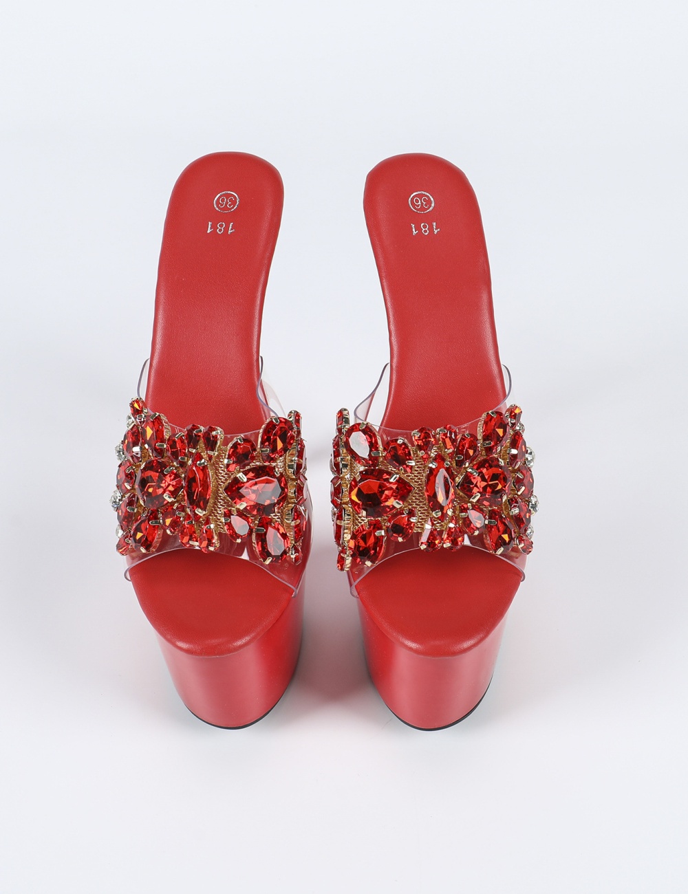 Model rhinestone lady summer fine-root platform for women