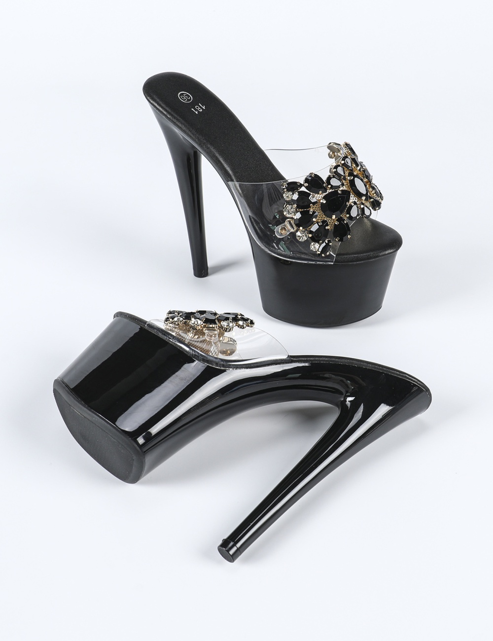 Model rhinestone lady summer fine-root platform for women