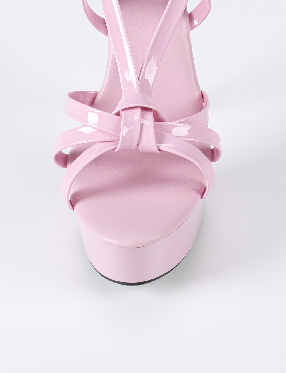 Patent leather high-heeled shoes fine-root platform