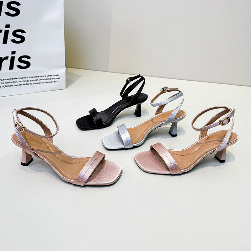 Summer high-heeled shoes fine-root sandals for women