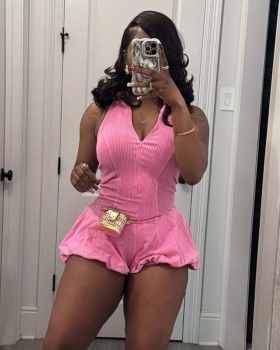 Casual European style conjoined shorts for women