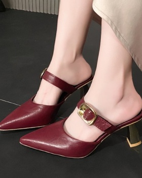 Lady France style high-heeled shoes pointed slippers