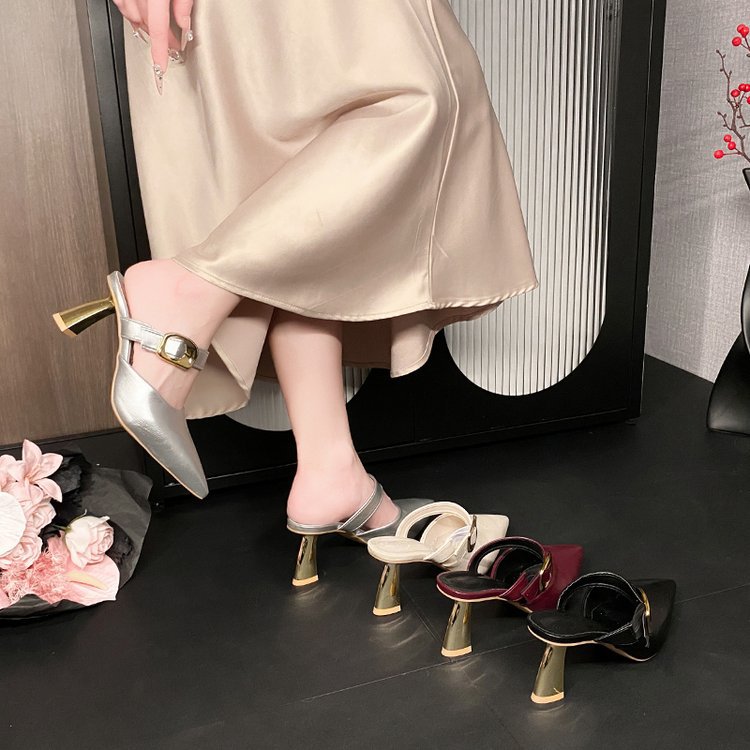 Lady France style high-heeled shoes pointed slippers
