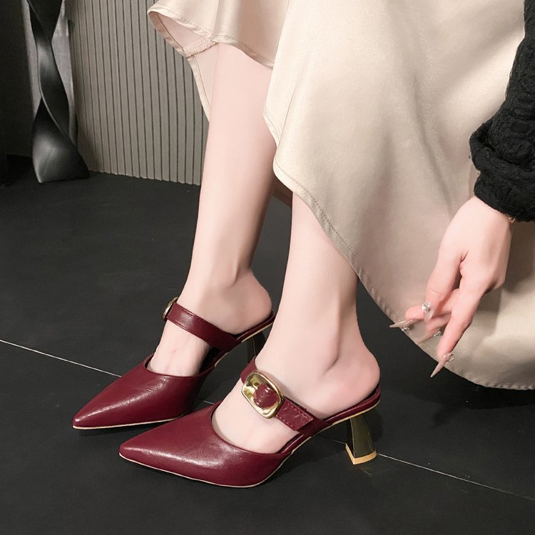 Lady France style high-heeled shoes pointed slippers