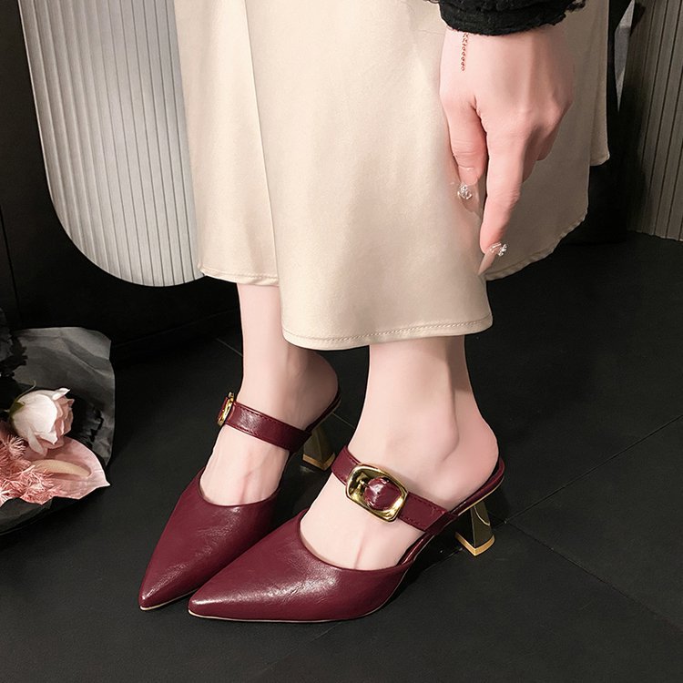 Lady France style high-heeled shoes pointed slippers