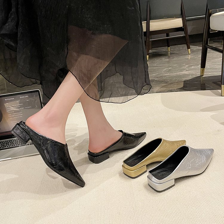 Pointed lady slippers France style summer lazy shoes for women