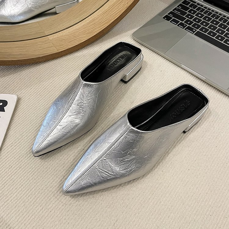 Pointed lady slippers France style summer lazy shoes for women