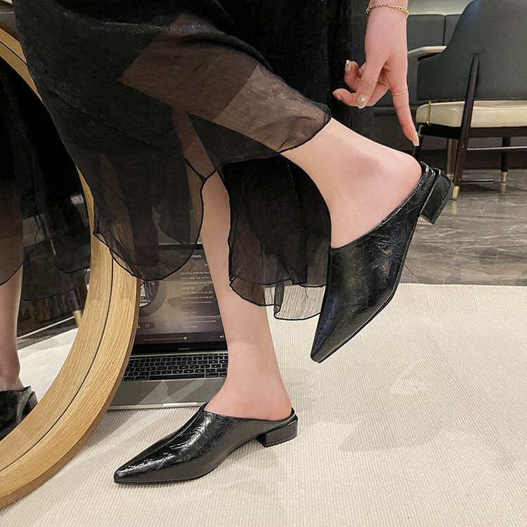 Pointed lady slippers France style summer lazy shoes for women