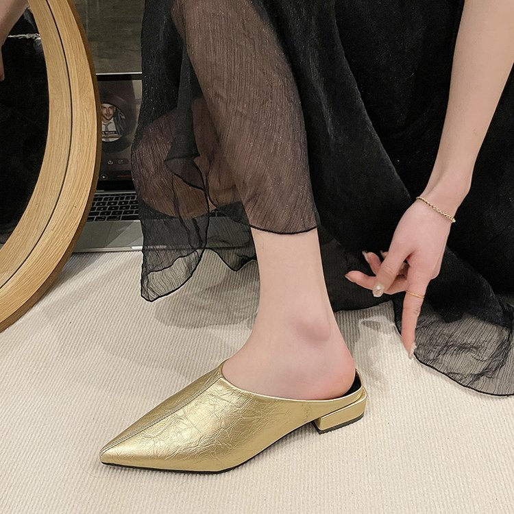 Pointed lady slippers France style summer lazy shoes for women