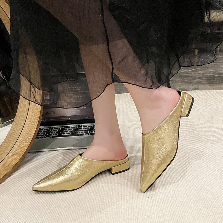 Pointed lady slippers France style summer lazy shoes for women