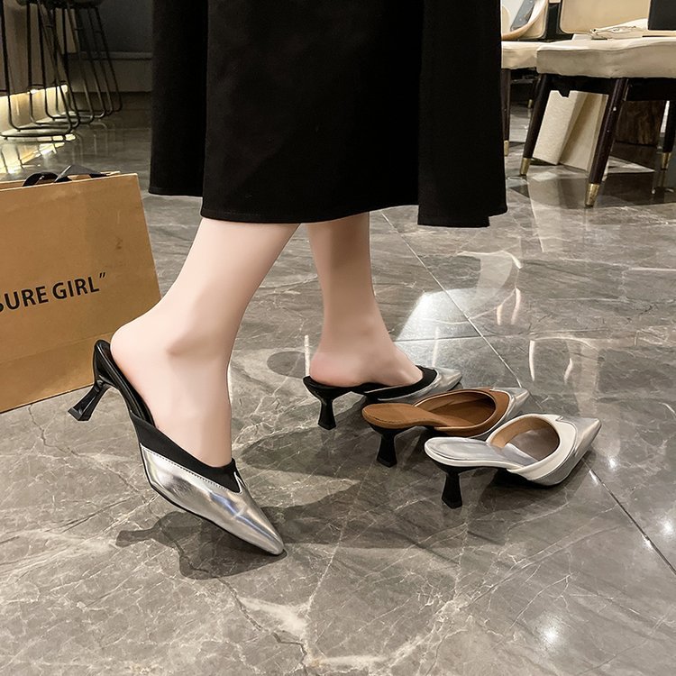 Fashion lady shoes summer pointed slippers for women