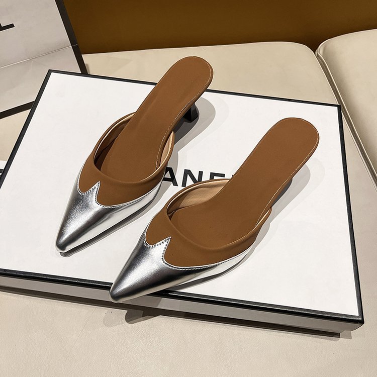 Fashion lady shoes summer pointed slippers for women