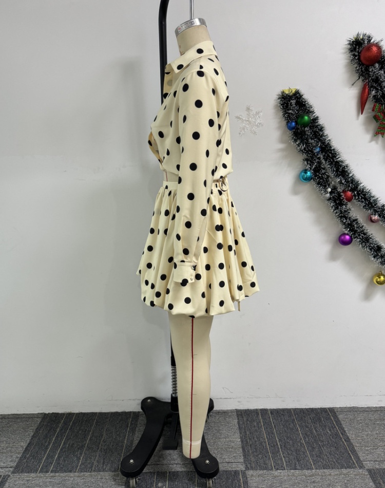 Printing bandage elegant puff skirt 2pcs set