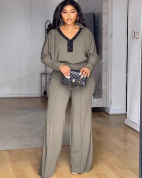 Slim elegant Casual elasticity commuting tops 2pcs set