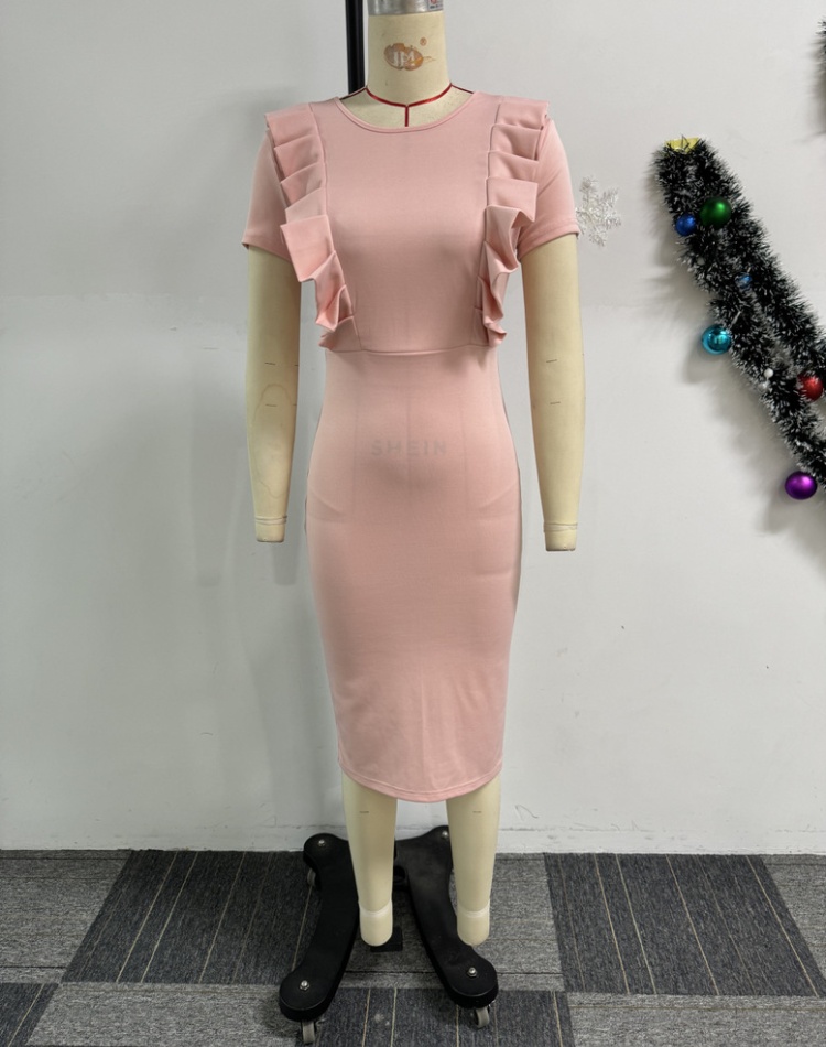 Fold after the split slim elegant commuting dress
