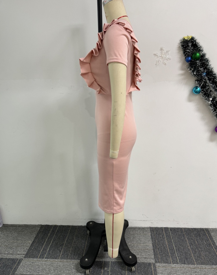 Fold after the split slim elegant commuting dress