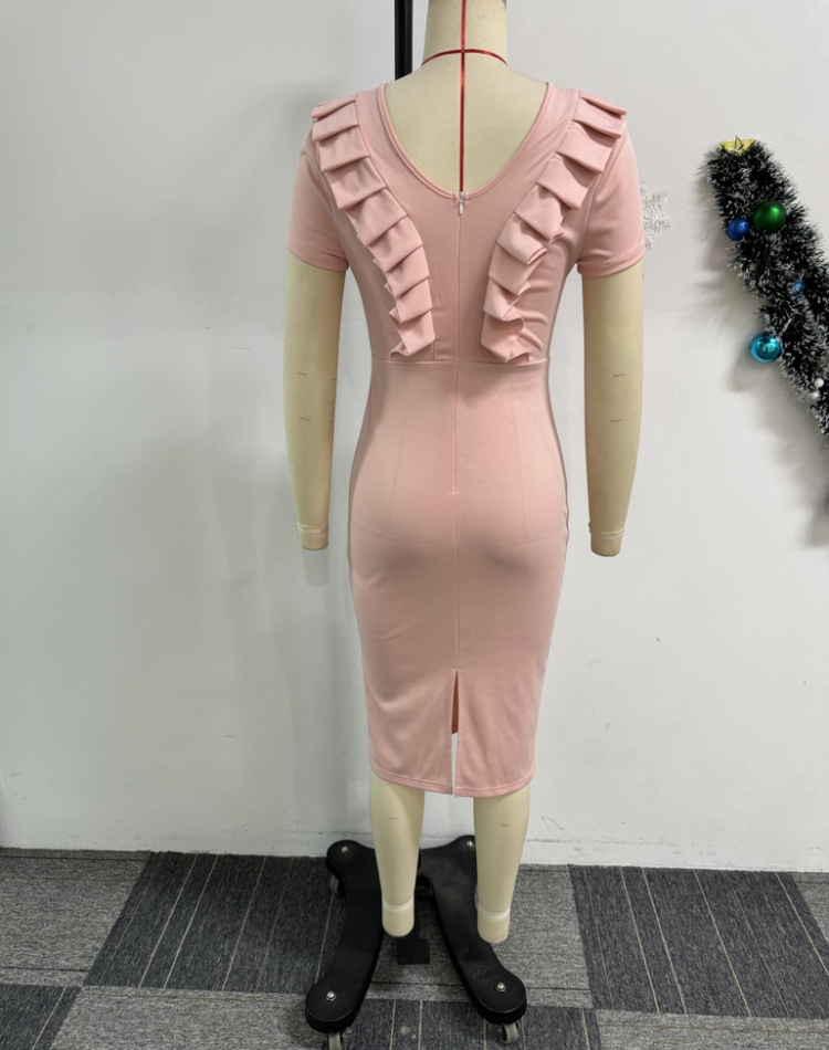 Fold after the split slim elegant commuting dress