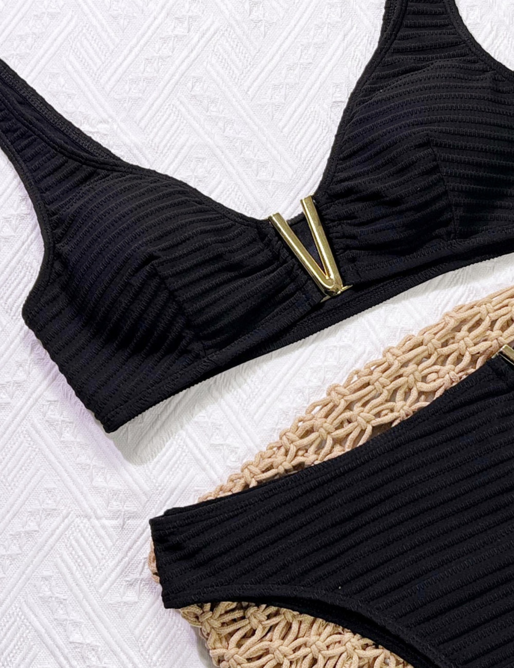 Shoulder sexy bikini pure sling separates swimsuit