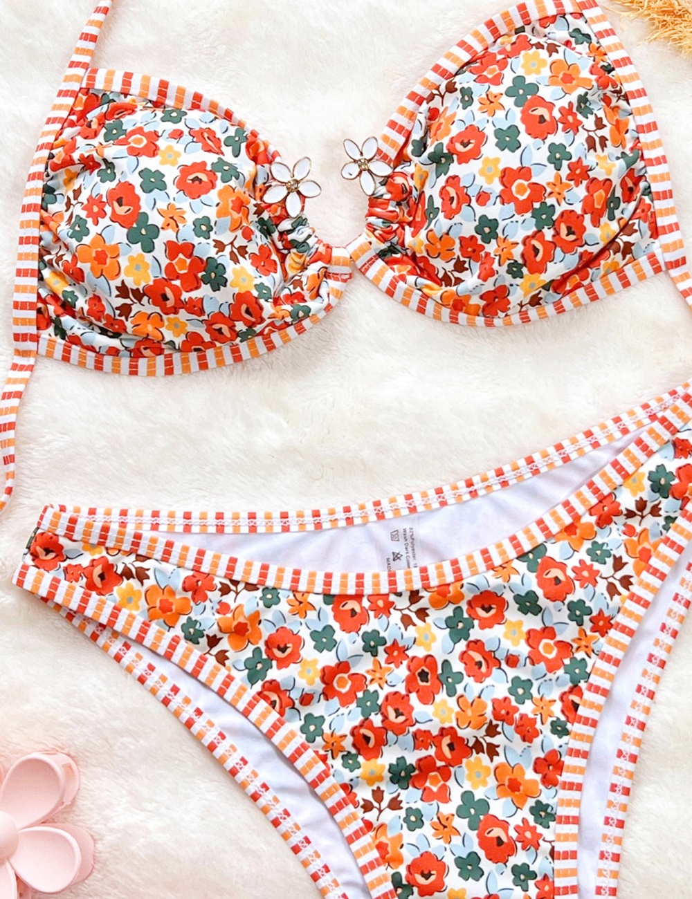 Floral bikini European style sexy swimwear for women