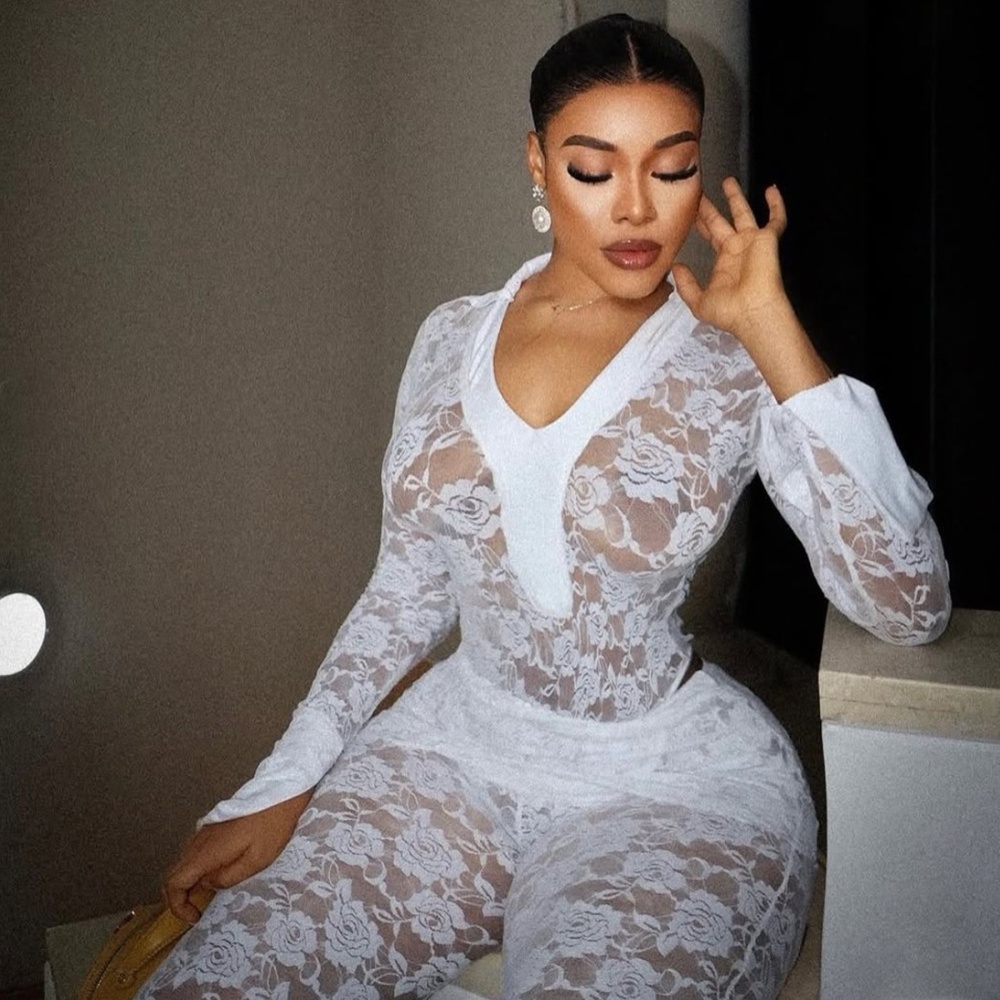 Sexy perspective lace leotard 2pcs set for women