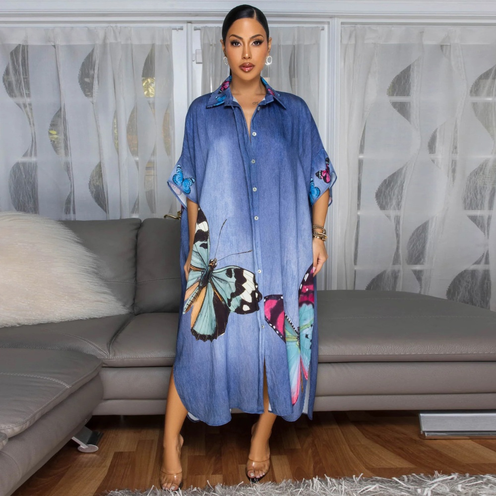 Fashion Casual cardigan European style printing coat