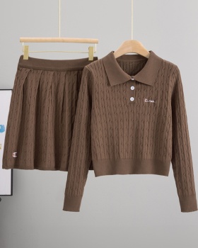 Korean style fashion shirt autumn sweater 2pcs set