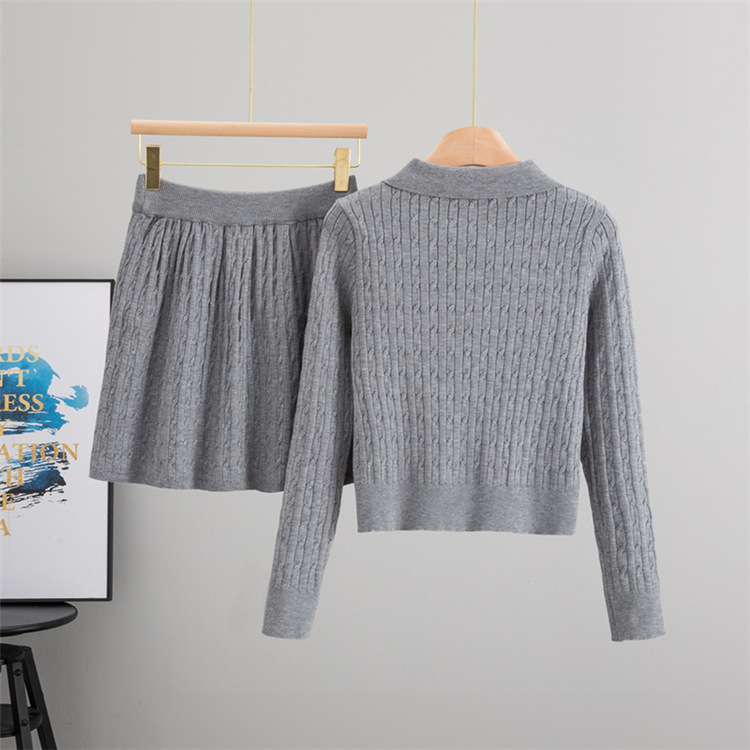 Korean style fashion shirt autumn sweater 2pcs set