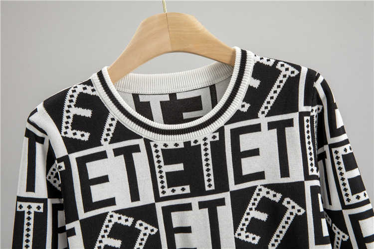 Autumn and winter letters sweater 2pcs set for women