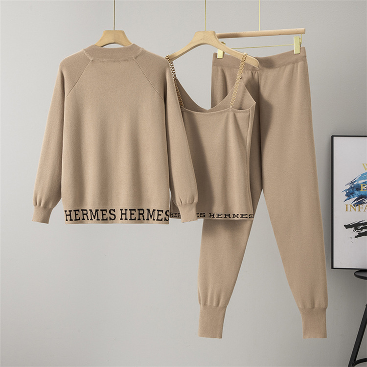 Western style coat pencil pants 3pcs set for women