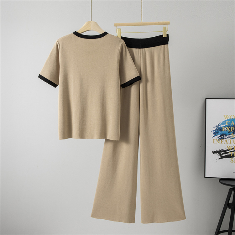 Spring and summer letters all-match long pants 2pcs set