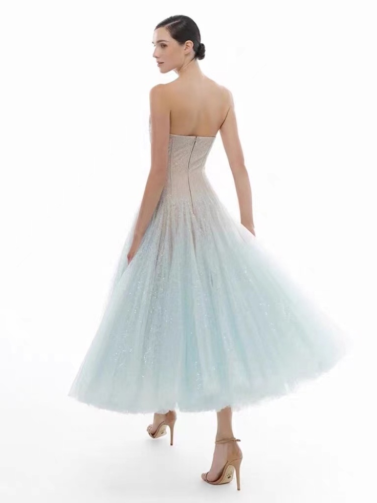 Niche light luxury long dress sequins lace dress