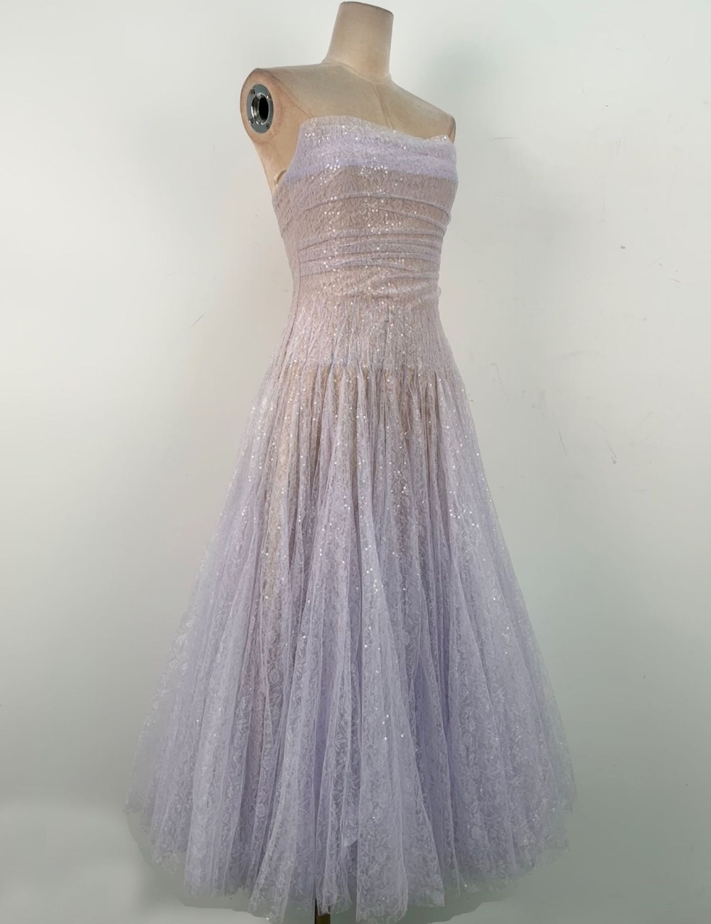 Niche light luxury long dress sequins lace dress