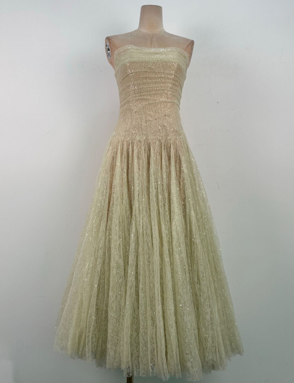 Niche light luxury long dress sequins lace dress