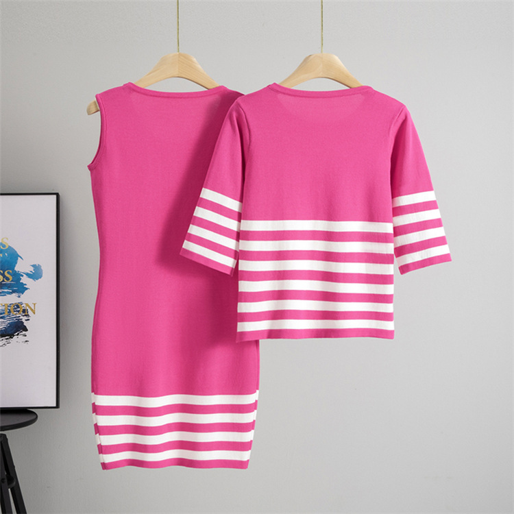 Short sleeve sleeveless dress dress 2pcs set