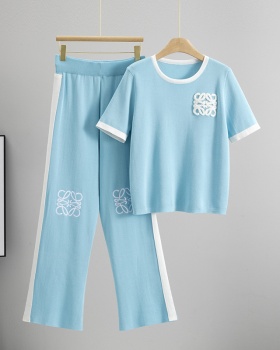 Temperament long pants sweater 2pcs set for women