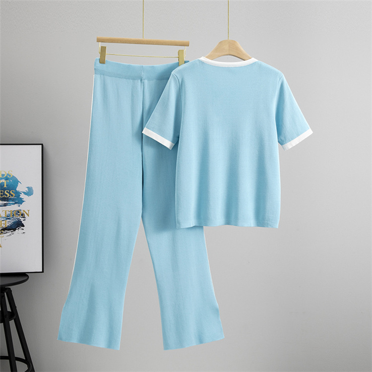 Temperament long pants sweater 2pcs set for women