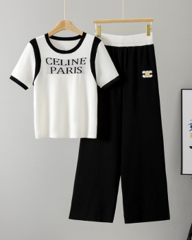 Show young all-match fashion T-shirt 2pcs set for women