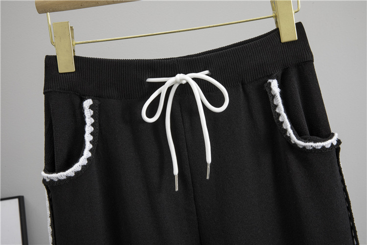 Strapless wide leg pants slim tops 2pcs set for women