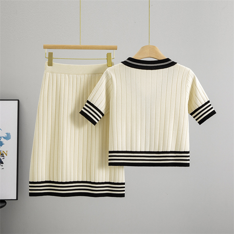 Slim Casual skirt A-line cardigan 2pcs set for women