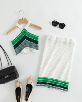 European style spicegirl tops summer skirt 2pcs set for women